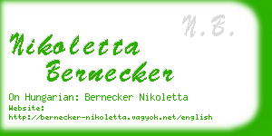 nikoletta bernecker business card